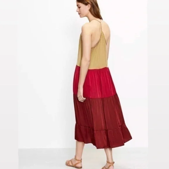 LOFT Beach Colorblock Tiered Halter Dress - Picture 3 of 9